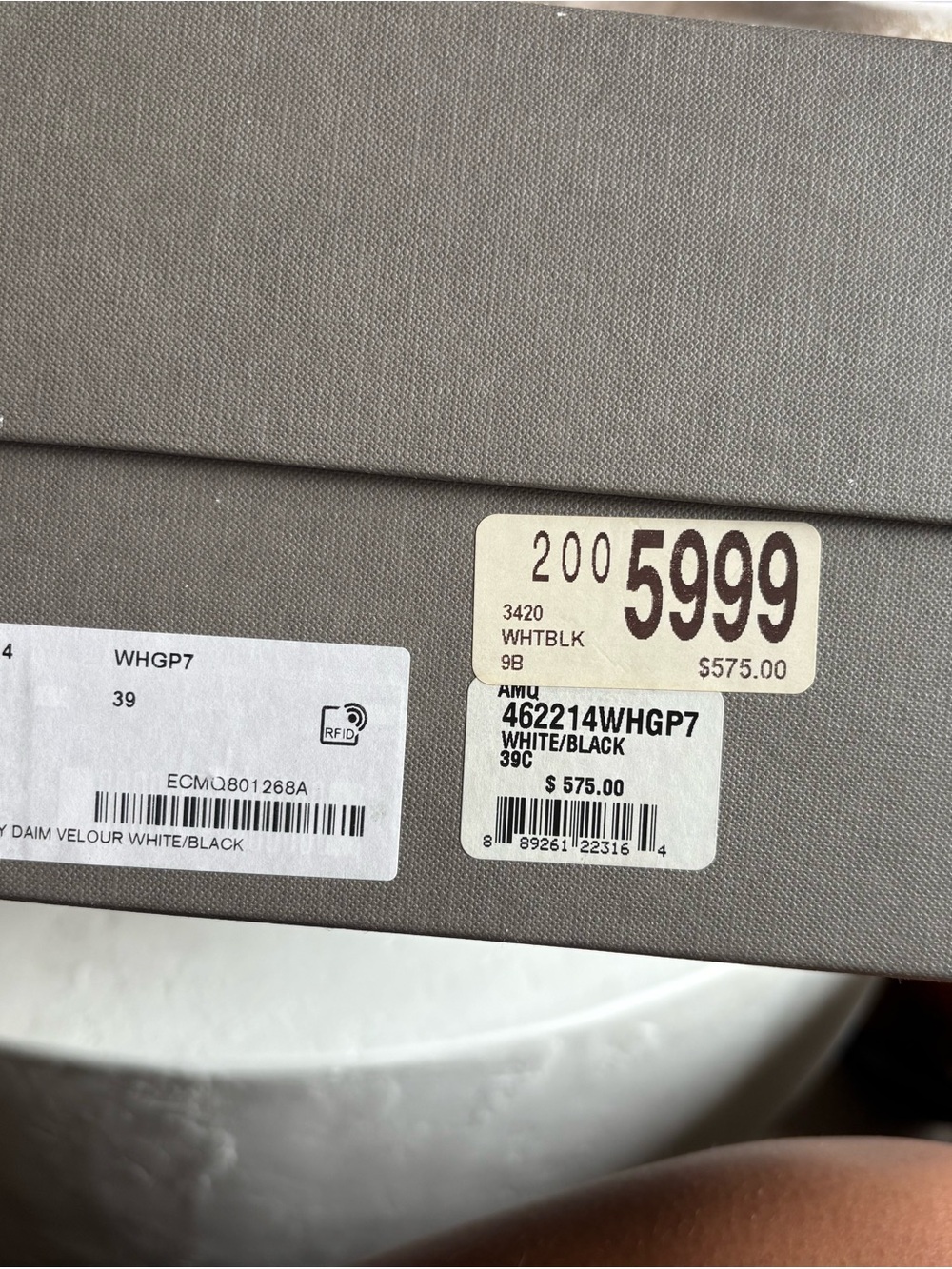 Alexander McQueen White Leather Sneakers with Black Heel Tab - Picture 11 of 11